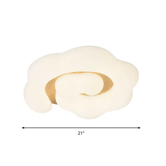 Wooden Cloud Led Ceiling Light For Children’s Bedroom - Nordic Style Flush Mount Lighting