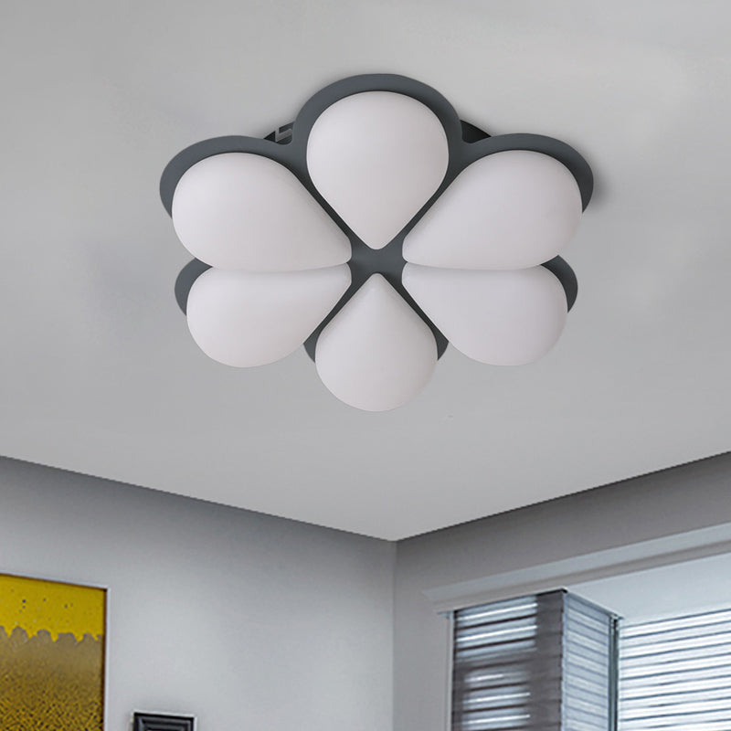 Kids Led Flush Mount Ceiling Light In Grey/White/Coffee For Bedroom Grey
