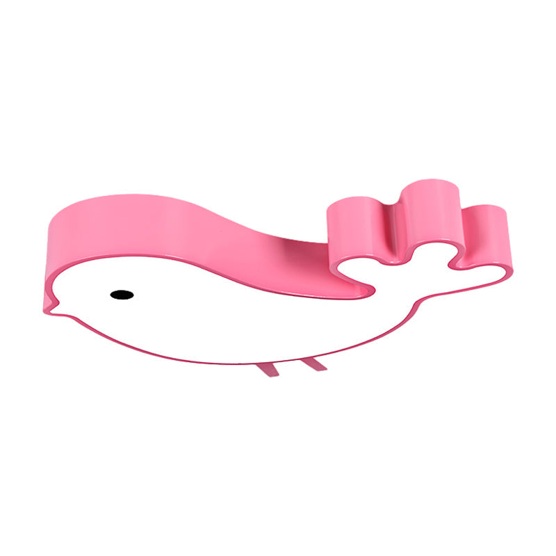 Led Bird-Like Flush Light Fixture With Acrylic Shade - Cartoon Style Blue/Pink/Yellow Finish