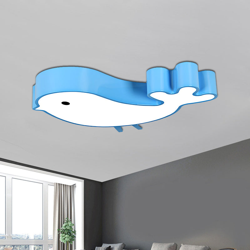 Led Bird-Like Flush Light Fixture With Acrylic Shade - Cartoon Style Blue/Pink/Yellow Finish