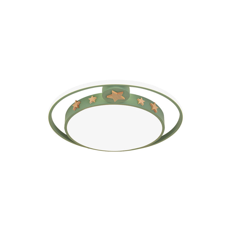 Round Flush Mounted Acrylic Led Ceiling Lamp In Pink/White/Gray Perfect For Bedroom Lighting