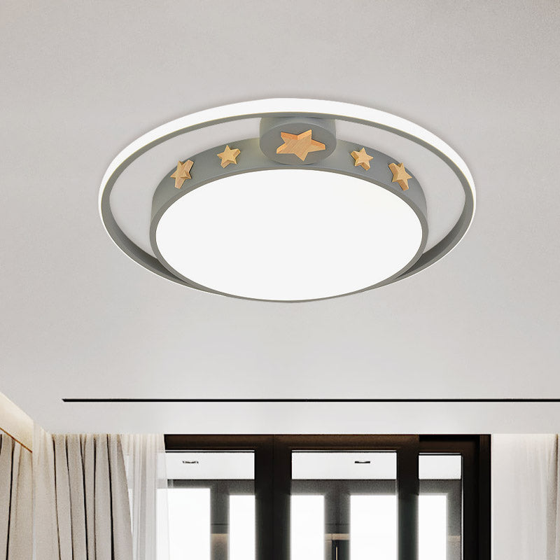 Round Flush Mounted Acrylic Led Ceiling Lamp In Pink/White/Gray Perfect For Bedroom Lighting