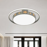 Round Flush Mounted Acrylic Led Ceiling Lamp In Pink/White/Gray Perfect For Bedroom Lighting