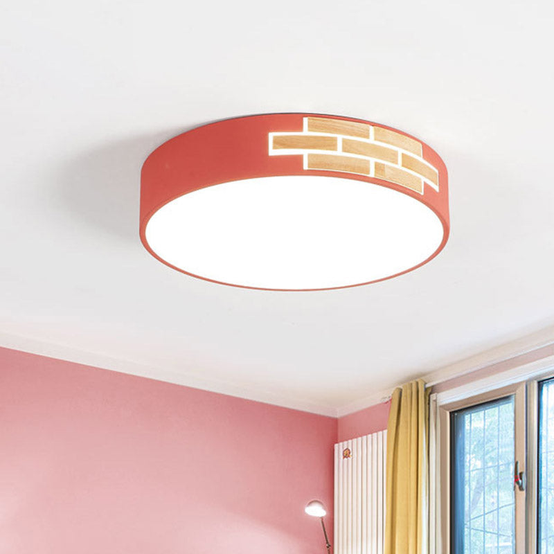Minimalist Acrylic Led Flush Mount Lamp For Living Room- Gray/White/Pink Pink