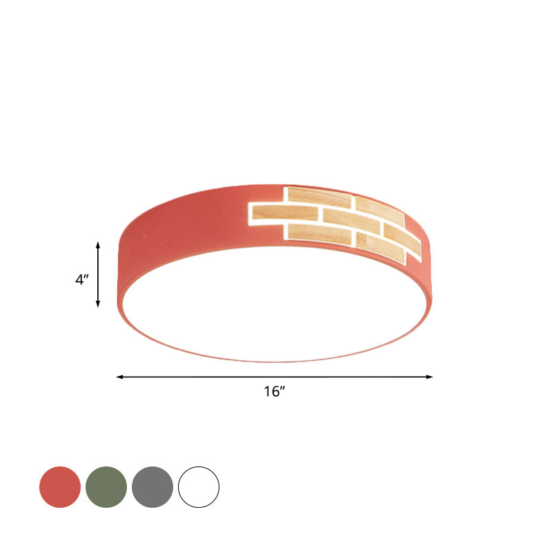 Minimalist Acrylic Led Flush Mount Lamp For Living Room- Gray/White/Pink