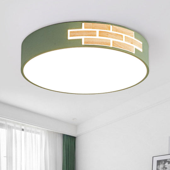 Minimalist Acrylic Led Flush Mount Lamp For Living Room- Gray/White/Pink Green