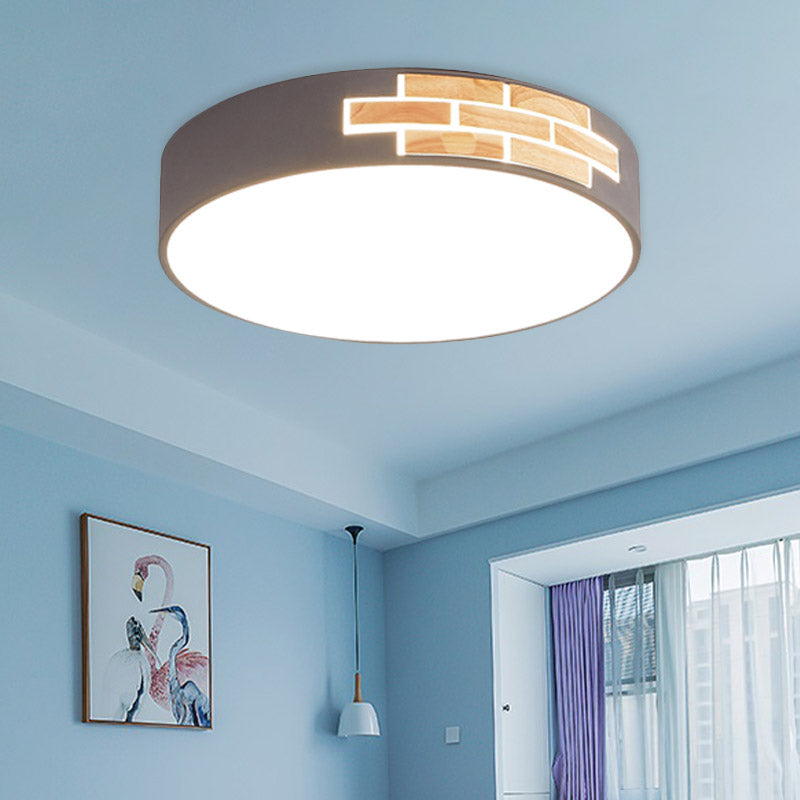 Minimalist Acrylic Led Flush Mount Lamp For Living Room - Gray/White/Pink Grey