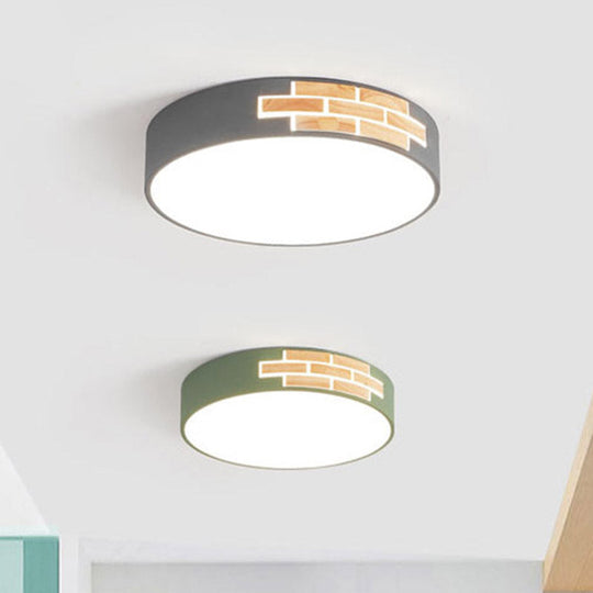 Minimalist Acrylic Led Flush Mount Lamp For Living Room - Gray/White/Pink