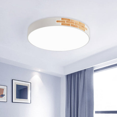 Minimalist Acrylic Led Flush Mount Lamp For Living Room- Gray/White/Pink