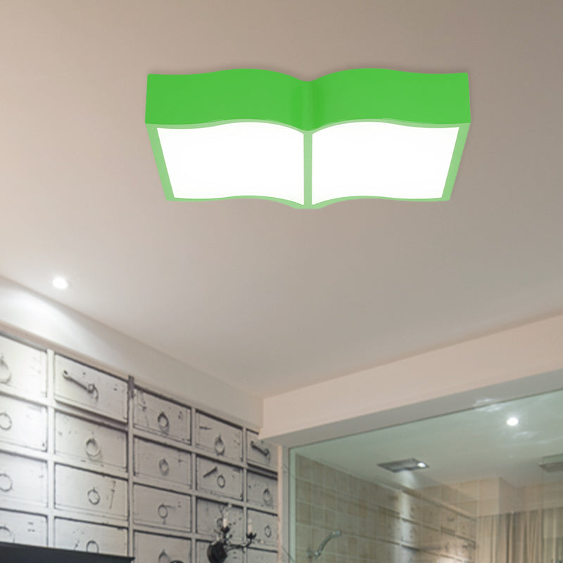 Modern Acrylic Cartoon Led Flush Mount Ceiling Lamp - Red/Yellow/Blue For Living Room Lighting