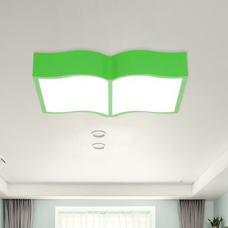 Modern Acrylic Cartoon Led Flush Mount Ceiling Lamp - Red/Yellow/Blue For Living Room Lighting