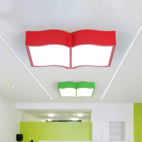 Modern Acrylic Cartoon Led Flush Mount Ceiling Lamp - Red/Yellow/Blue For Living Room Lighting Red