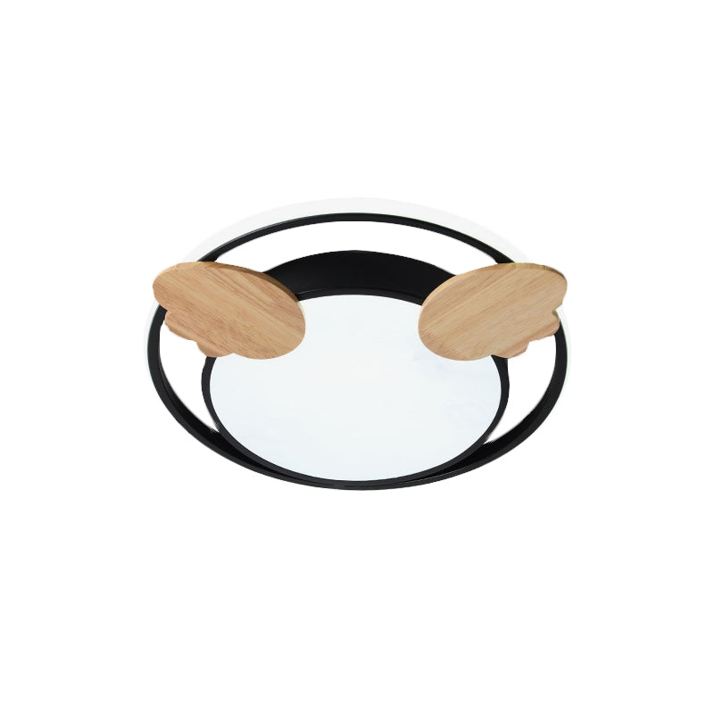 Contemporary Led Bedroom Flush Light With Acrylic Shade & Rainbow Bridge/Windmill/Carrot Décor