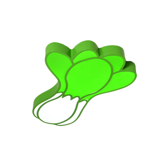 Kid’s Room Cartoon Vegetable Ceiling Mount Led Flush Light In White