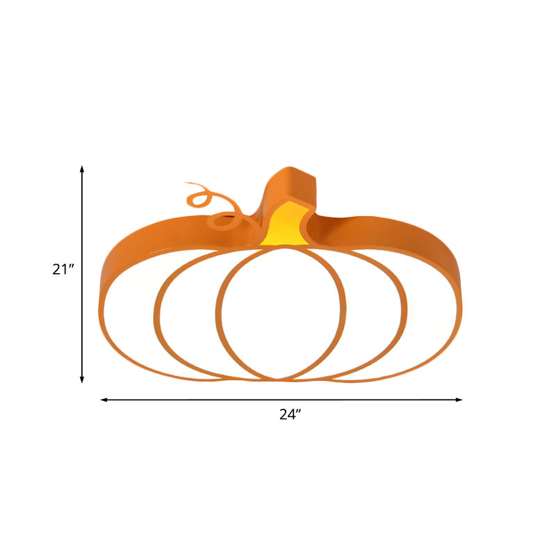 Kids Room Cartoon Vegetable Ceiling Mount Led Flush Light In White