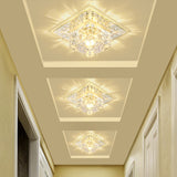 Modernist Crystal Block Flushmount Ceiling Light With Led - White/Warm