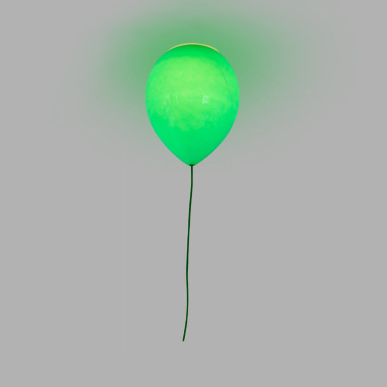 Kids Cartoon Balloon Glass Flush Mount Ceiling Light Fixture For Bedroom Green / 6