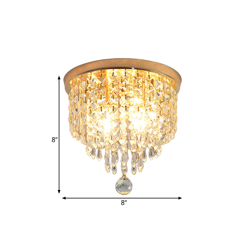 Contemporary Crystal Strand Waterfall Flushmount 8’/10’ Wide Ceiling Light Fixture For Hallways