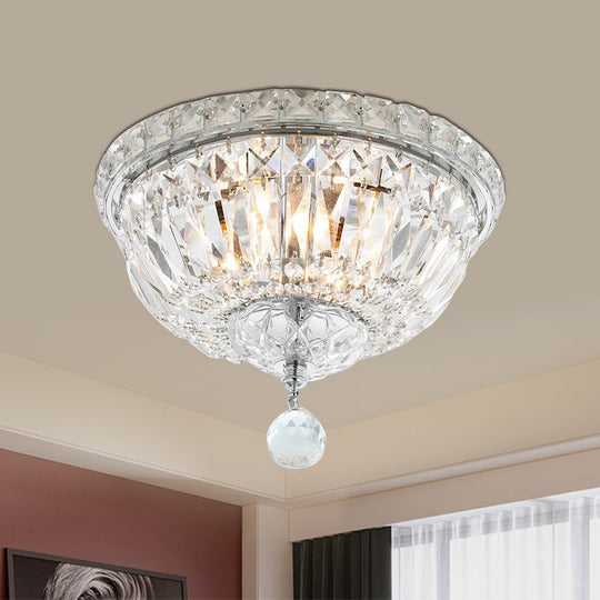 Modern 6 - Light Clear Crystal Flush Mount Ceiling Lamp Fixture