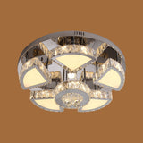 Modern Led Spotlight With Waterfall Crystal Shade For Bedroom Ceiling In Chrome 24/31.5 W
