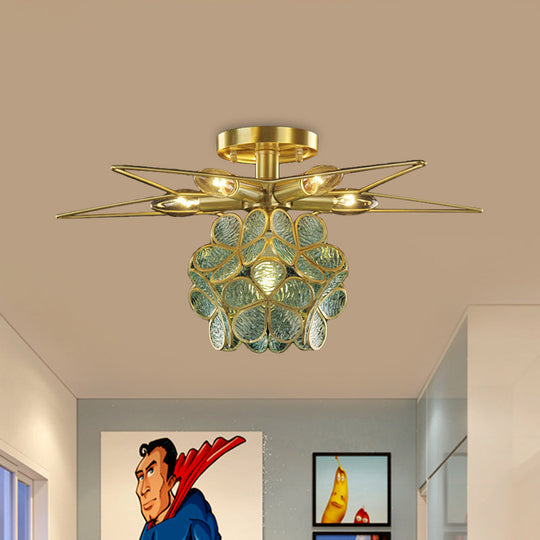 Contemporary Star Metal Close To Ceiling 1 - Light Semi - Flush Mount