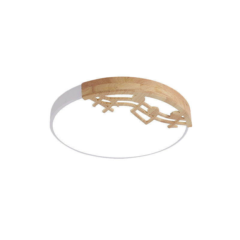 Modern Led Ceiling Lamp With Acrylic Shade: Green/White/Gray Round Flush Light For Bedroom