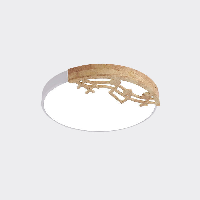 Modern Led Ceiling Lamp With Acrylic Shade: Green/White/Gray Round Flush Light For Bedroom