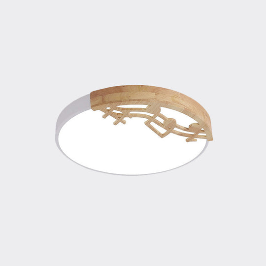 Modern Led Ceiling Lamp With Acrylic Shade: Green/White/Gray Round Flush Light For Bedroom