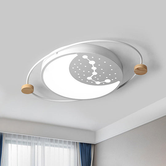 Creative Acrylic Led Flushmount Lighting: Gray/Green/White Ceiling Light With Star Pattern White