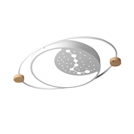 Creative Acrylic Led Flushmount Lighting: Gray/Green/White Ceiling Light With Star Pattern