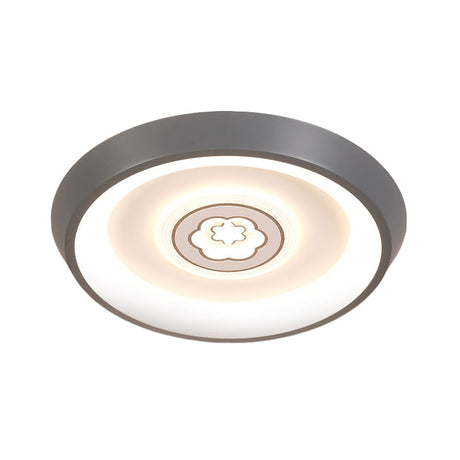 Ultrathin Ceiling Flush Light For Kids Bedroom - Acrylic Led Lamp In White With Cute Cartoon Design