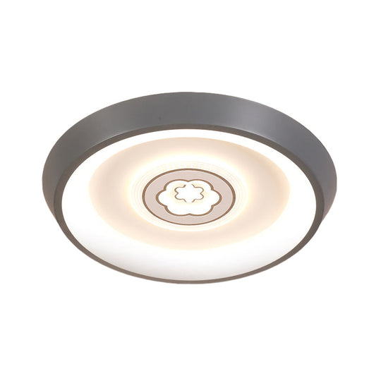 Ultrathin Ceiling Flush Light For Kids Bedroom - Acrylic Led Lamp In White With Cute Cartoon Design