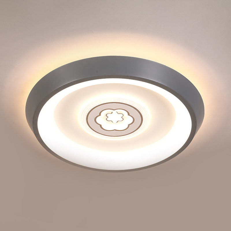 Ultrathin Ceiling Flush Light For Kids Bedroom - Acrylic Led Lamp In White With Cute Cartoon Design