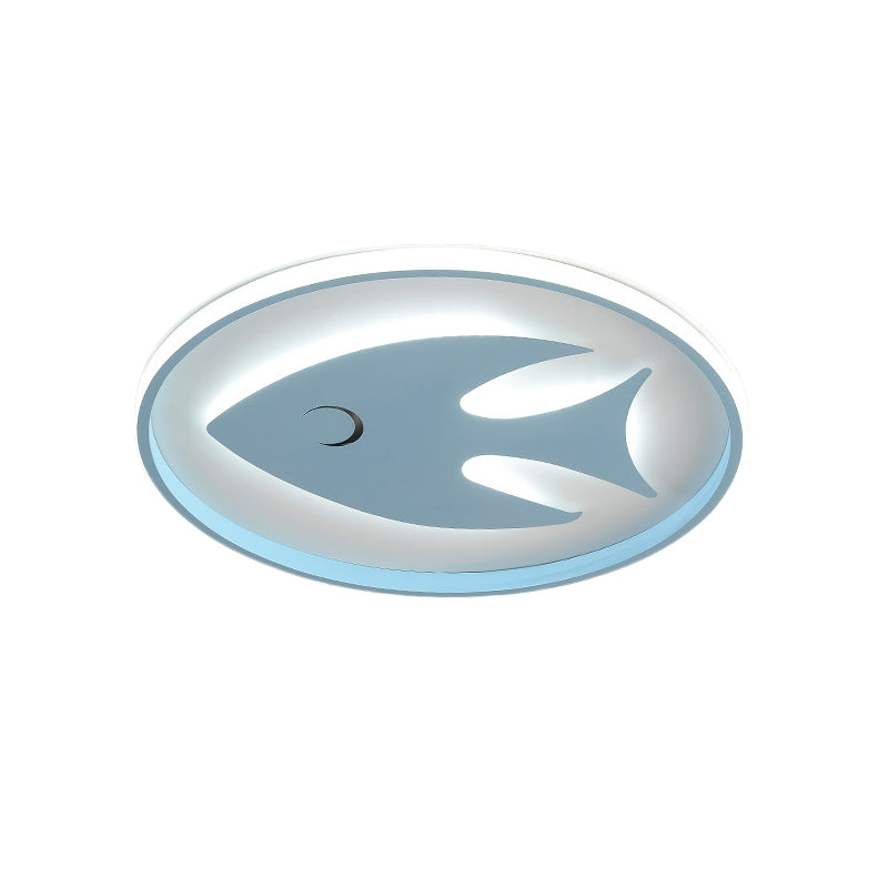 Cartoon Fish/Giraffe Ceiling Light For Nursery - Integrated Led Flushmount Lamp In Pink/Blue Acrylic