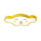 Childrens Led Ceiling Light For Kids Bedroom - Cartoon Smile/Dog Design White/Pink/Blue Flush Mount