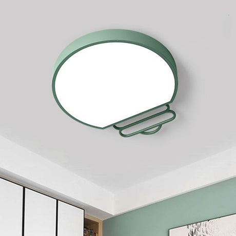 Nordic Led Flush Mount Ceiling Lamp With Acrylic Shade And White/Green/Grey Bulb Shape Green