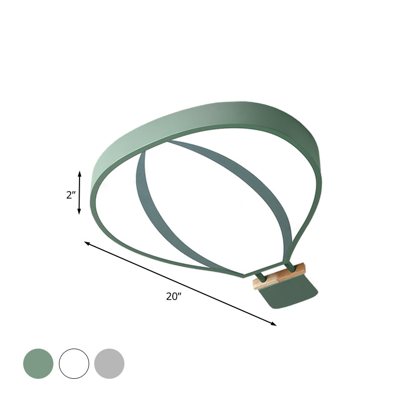 Nordic Led Acrylic Hot Air Balloon Flush Light For Child Bedroom In 3 Stylish Colors