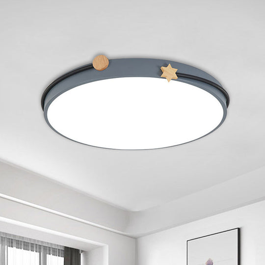Modern Acrylic Led Ceiling Flush Lamp With Nordic Design In White/Green/Blue Shade For Living Room
