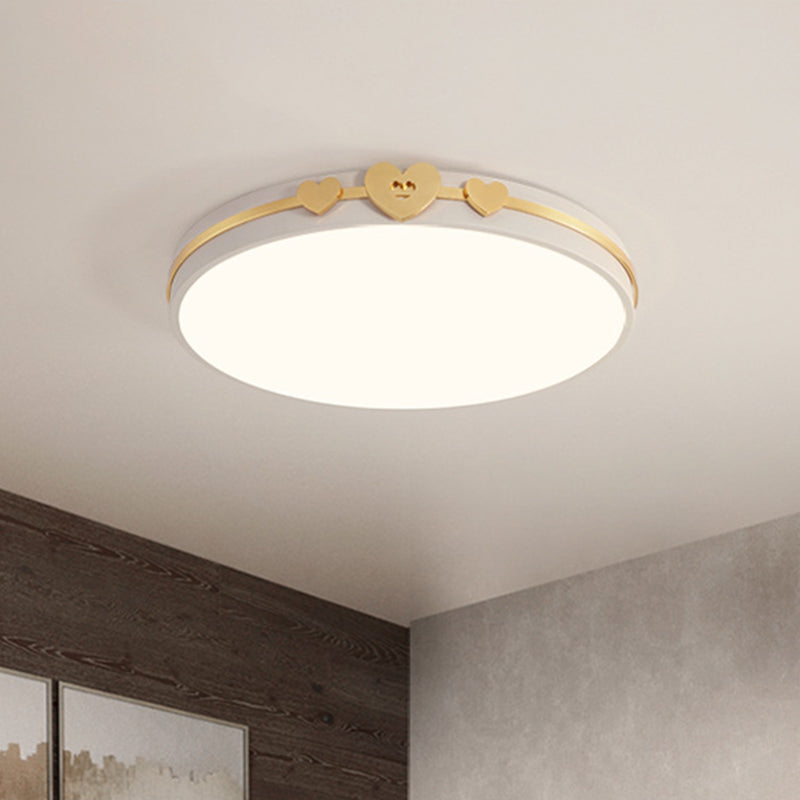 Nordic Circular Flush Lamp: Acrylic Led Bedroom Lighting In Elegant White/Black/Grey With Gold
