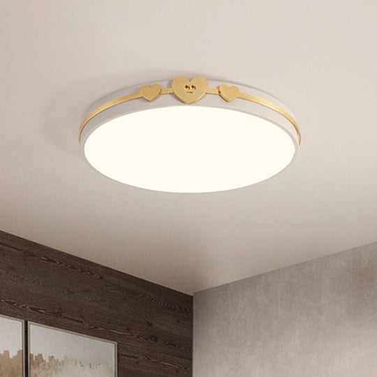 Nordic Circular Flush Lamp: Acrylic Led Bedroom Lighting In Elegant White/Black/Grey With Gold