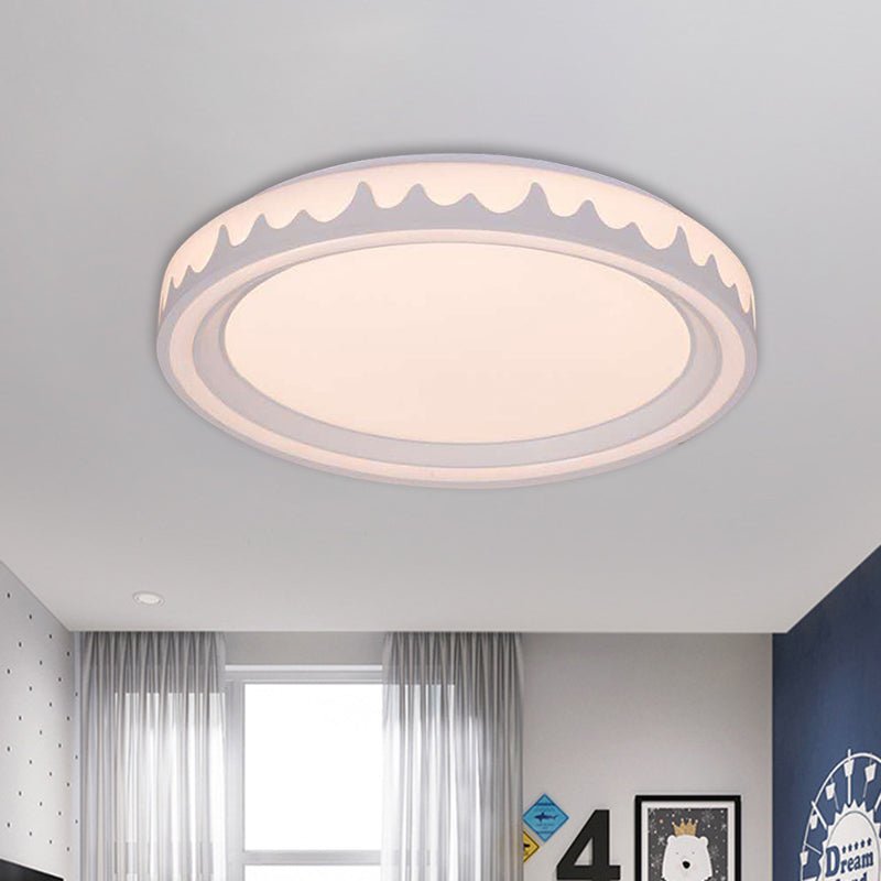 Modern Led Flush Mount Light With White/Gold/Coffee Circle Design For Living Room White