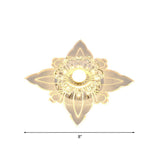 Modern Floral Led Flushmount Ceiling Lamp With Clear Crystal And Warm/Multi-Color Light