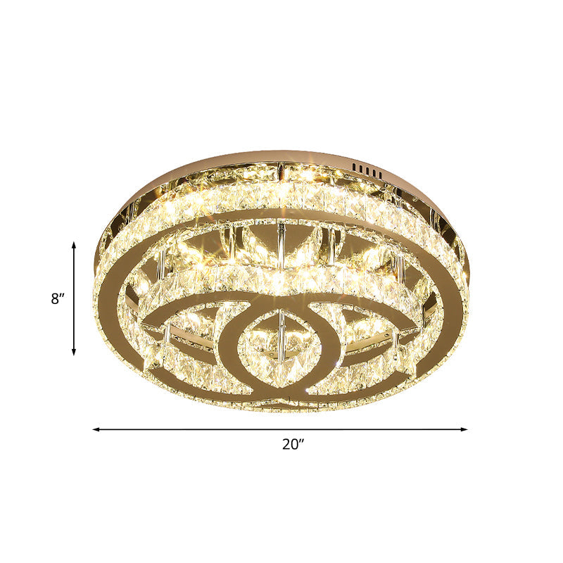 Contemporary Led Bedroom Ceiling Light In Chrome With Double C Shape Design