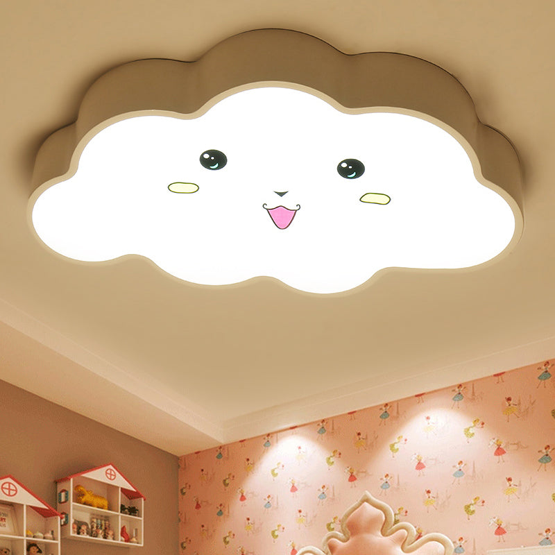 Cartoon Nursery Led Ceiling Light With Cloud Acrylic Shade White / A
