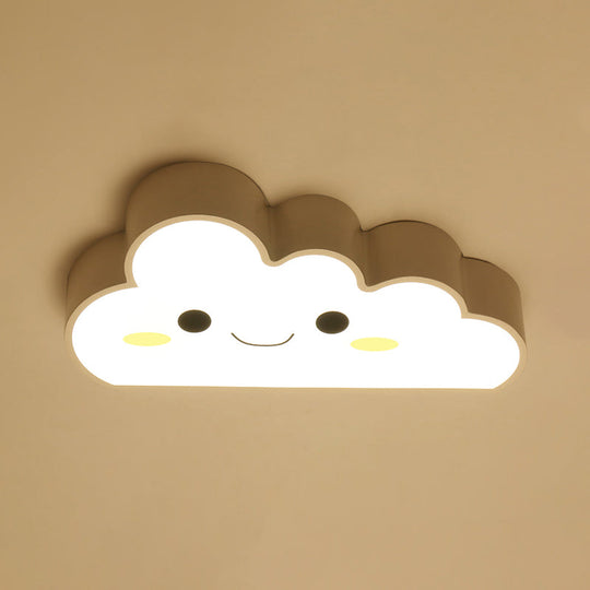 Cartoon Nursery Led Ceiling Light With Cloud Acrylic Shade