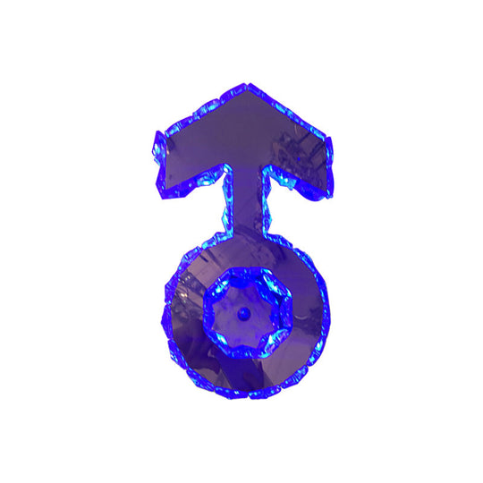 Minimal Style Led Bedroom Sconce Light In Chrome With Boy Logo Faceted Crystal And Multi-Colored