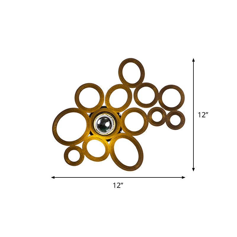 Modern Coffee Bubble Ring Sconce Light - Wood Wall Lighting For Living Room