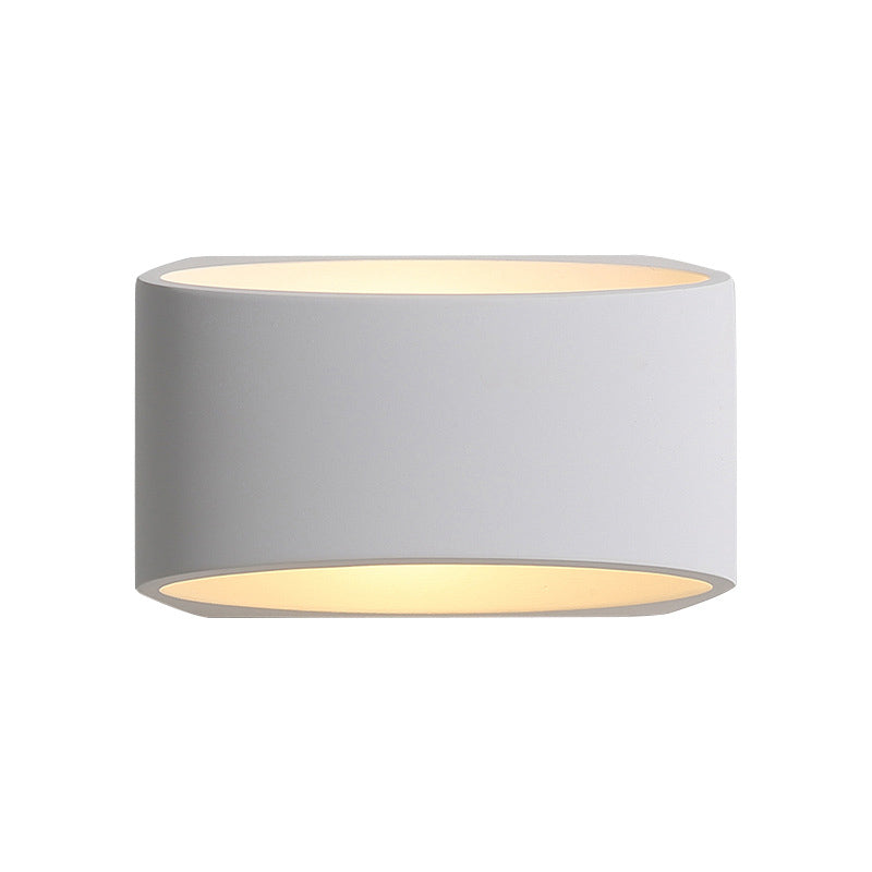 Gypsum Led Wall Sconce - Minimalist 1-Head White Lamp Fixture