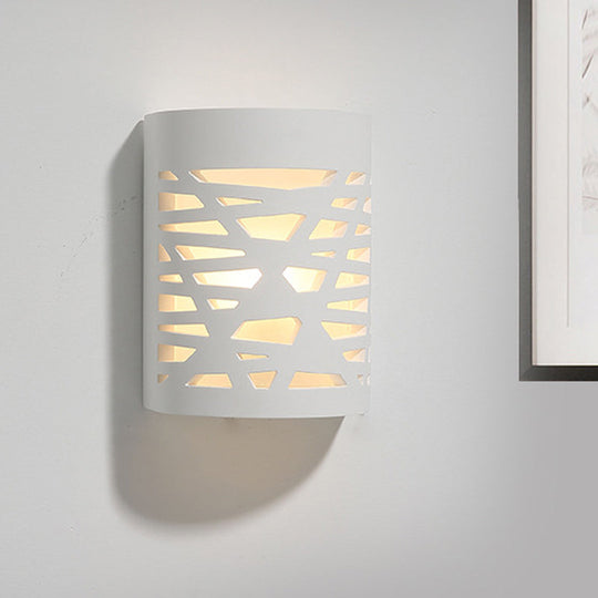 Modern Hollow Out Design 1-Light White Led Wall Sconce