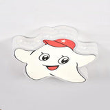 Kids White Star Acrylic Flush Mount Ceiling Light Fixture / A
